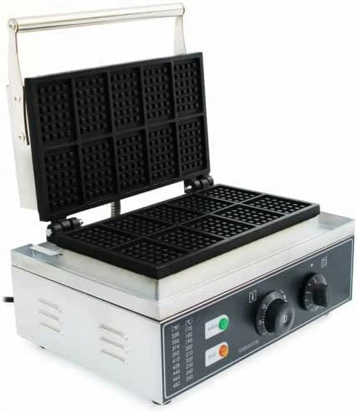 110V Commercial Stainless Steel Nonstick 10PCS Waffle Maker D44803