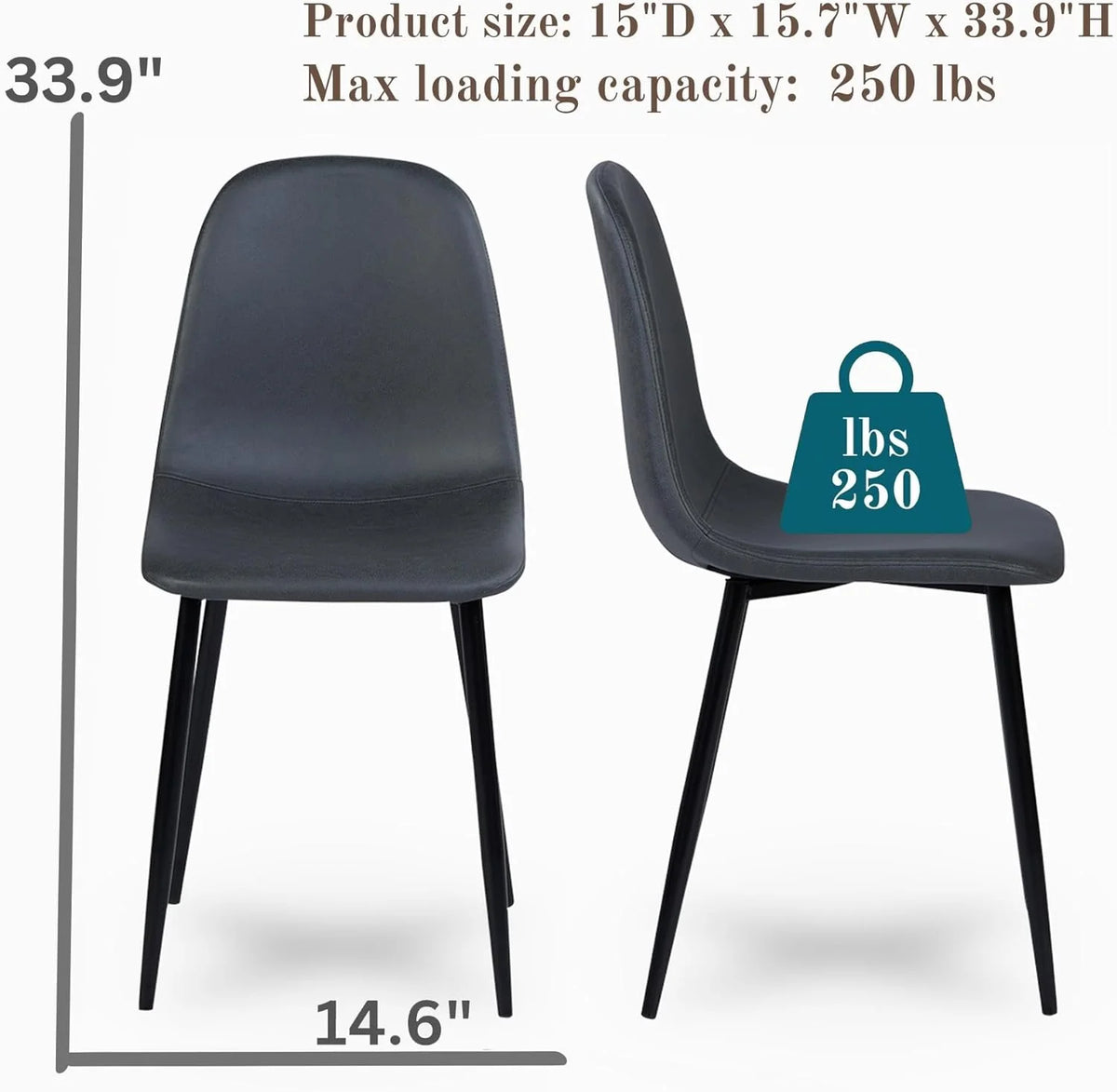 Grey Leathaire Upholstered Dining Chair Set Of 2 C4094