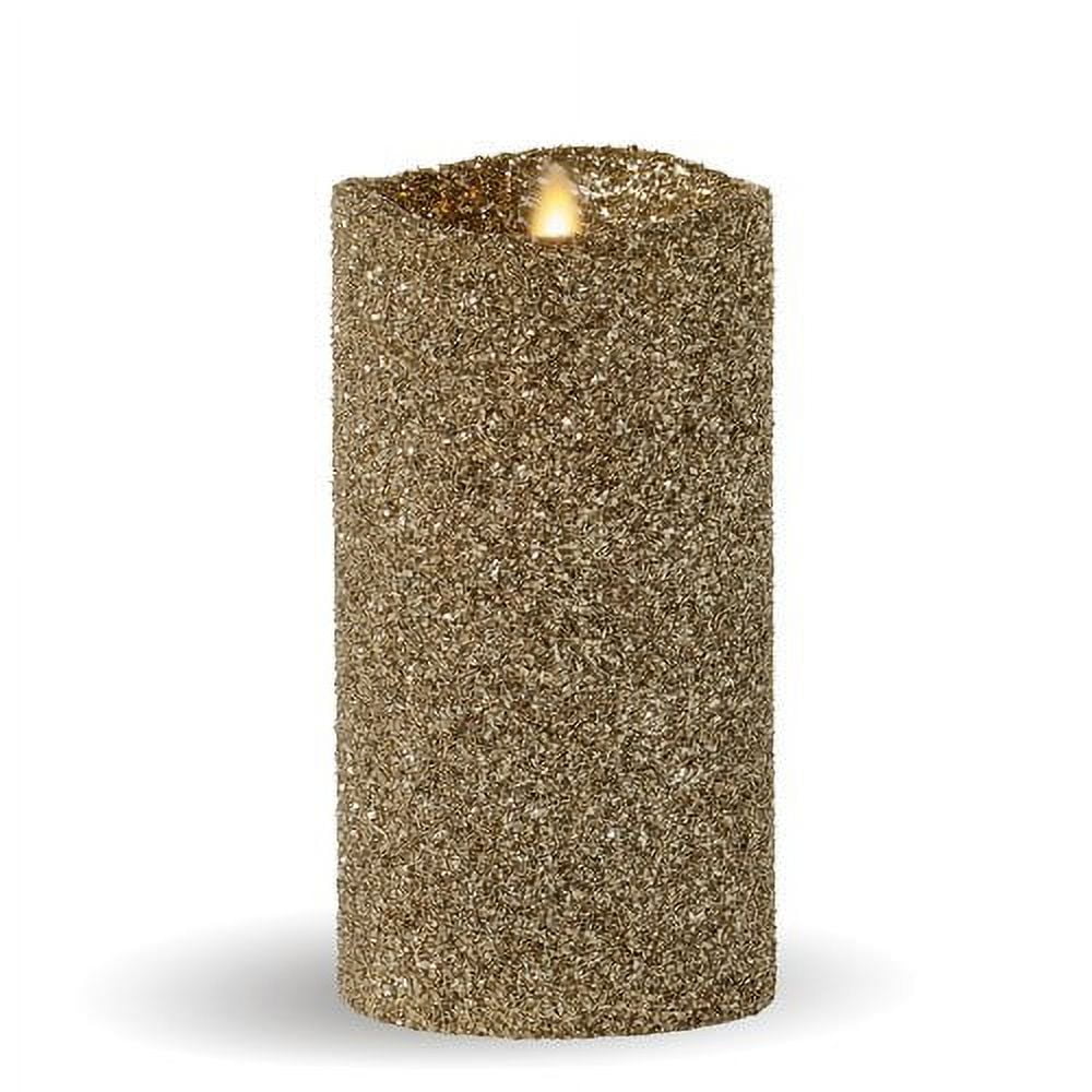 Blue Glitter Pillar Candle I5047