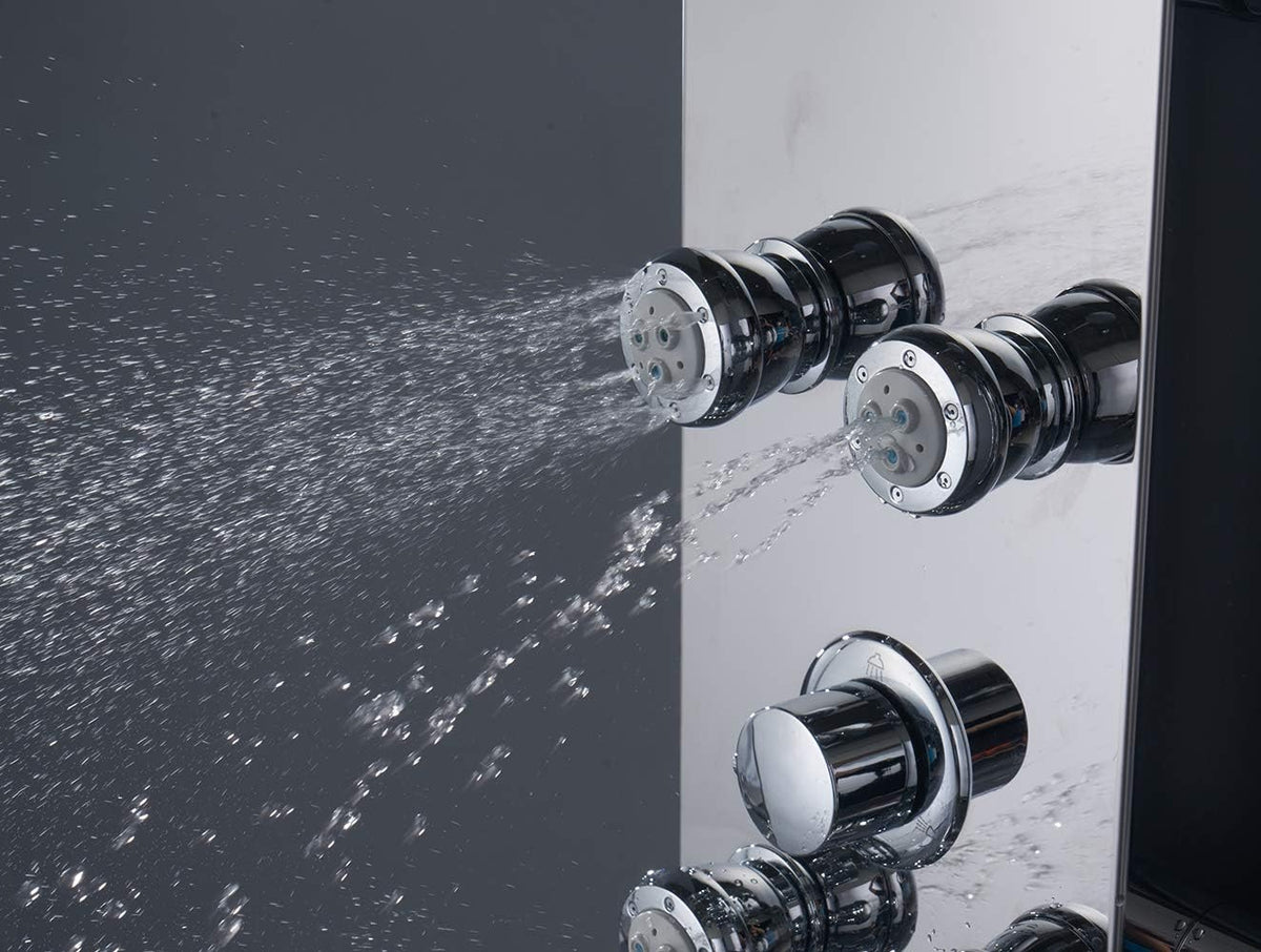 #304 Stainless Steel Shower Panel with LED Temperature Display and 6 Nozzles U28121