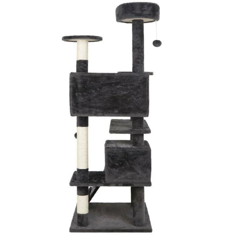 Dark Gray Cat Tree & Scratching Post Tower P121