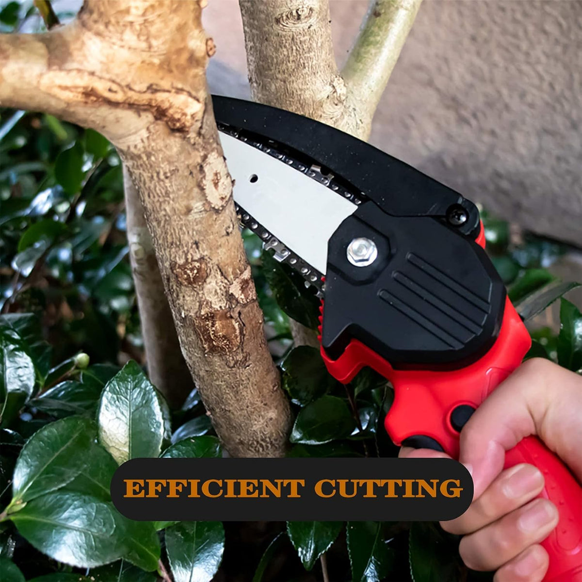 4 Inch Cordless Electric Chainsaw with 3 Lithium Batteries E404