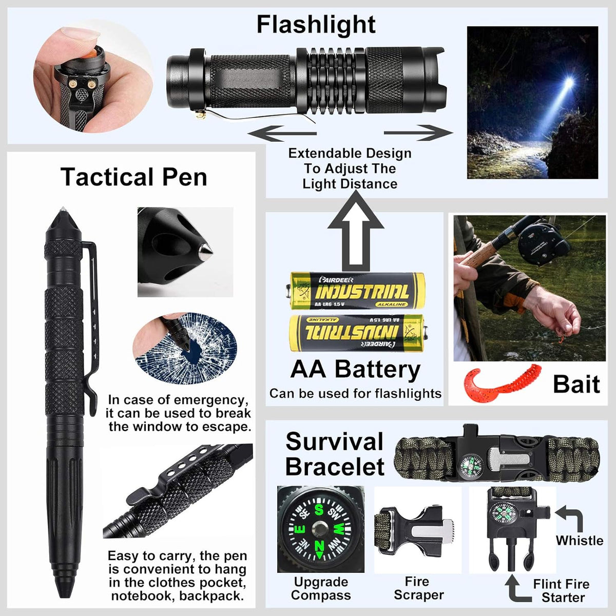 21 in 1 Survival Gear and Equipment Kit U548463