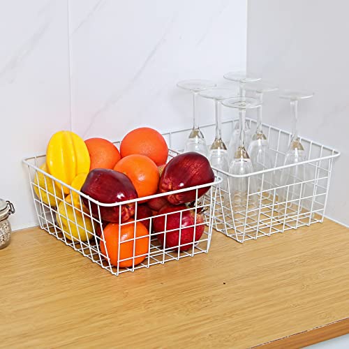 White Wire Storage Baskets Set of 4 K59280