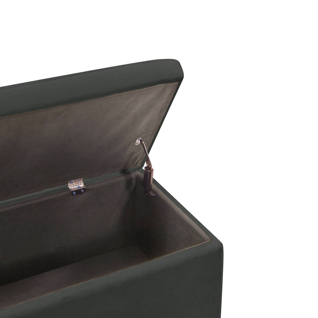 Tufted Storage Ottoman Velvet Gray B639