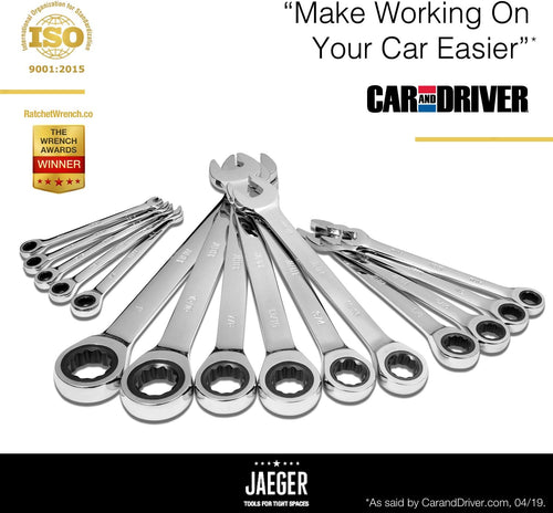 15pc SAE/INCH Ratcheting Wrench Set with Rollup Case U6661