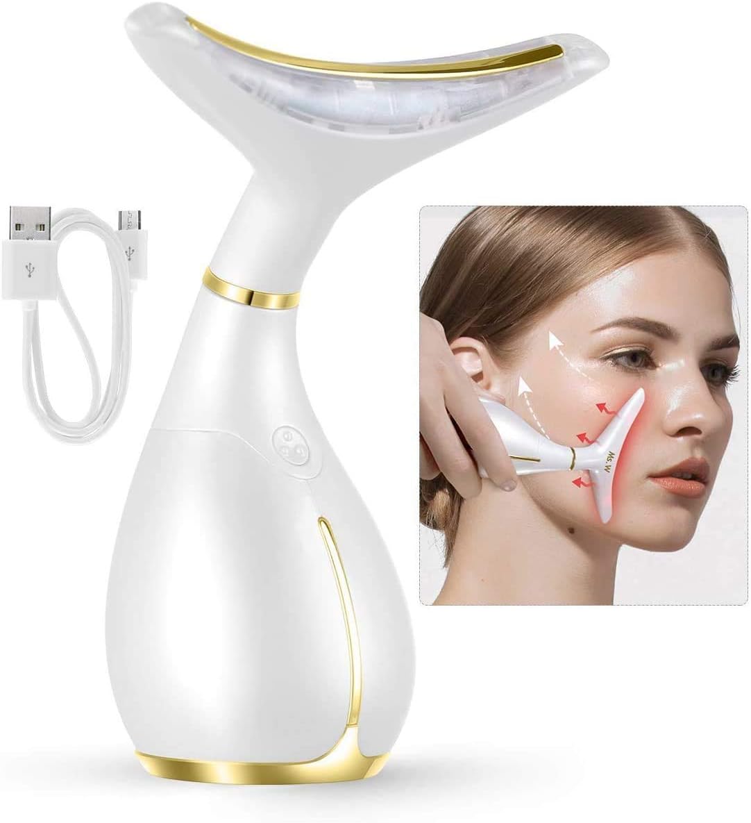 Portable Electric Face Massager with Heat & 3 Massage Modes Q86454