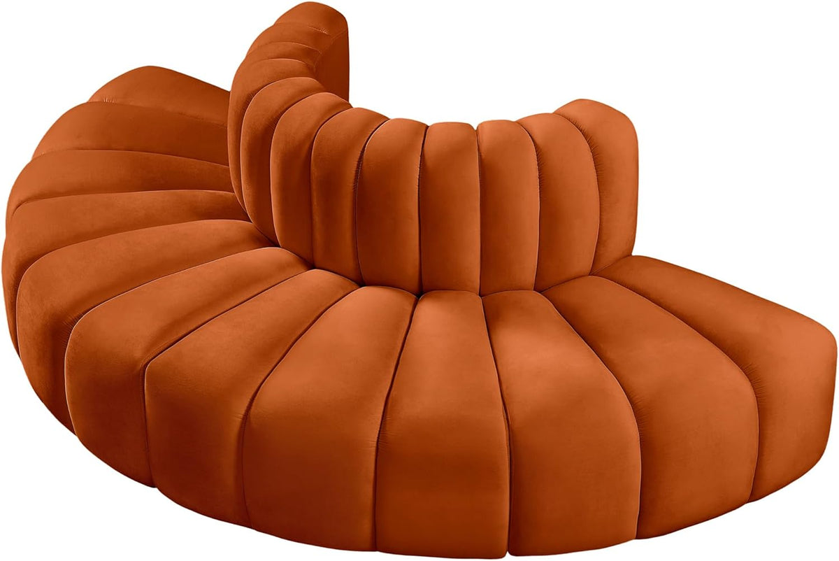 Cognac Velvet Sofa W29971