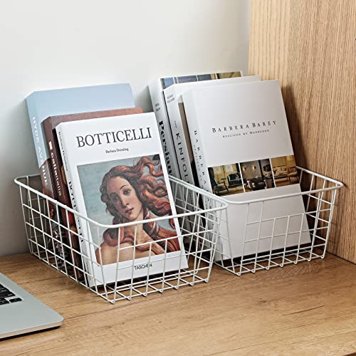 White Wire Storage Baskets Set of 4 K59280