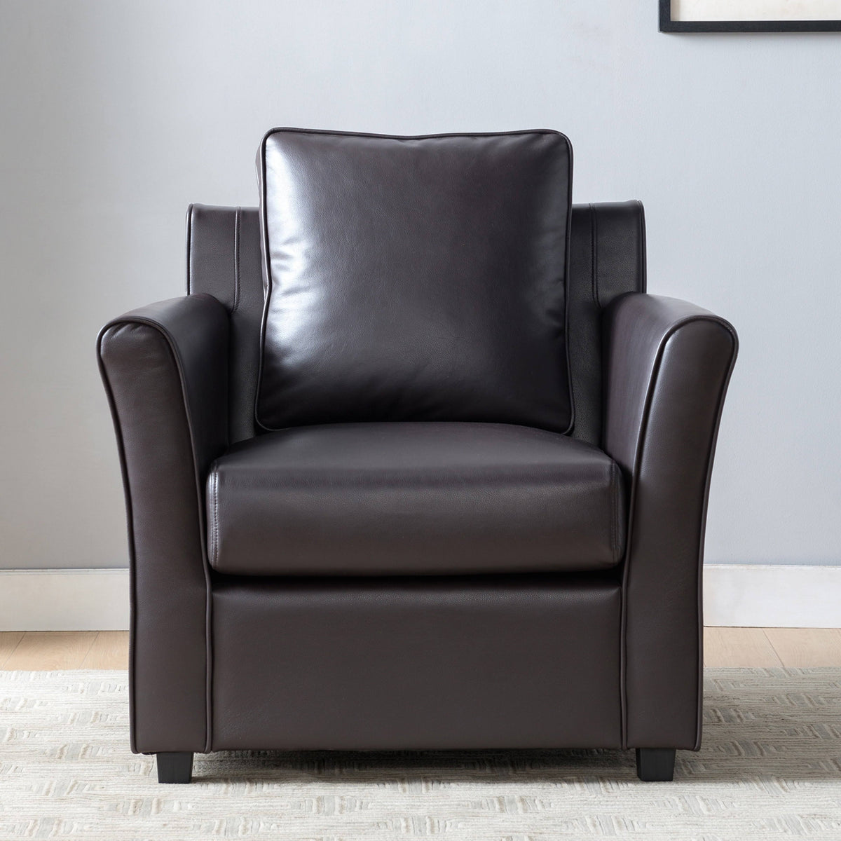 Grey Faux Leather Club Chair V799312