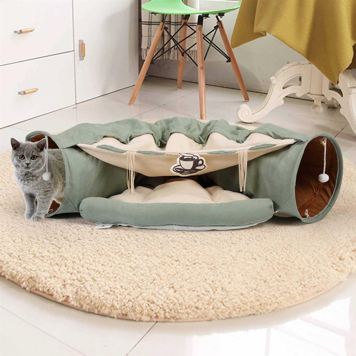 Collapsible Cat Tunnel Bed Q4729