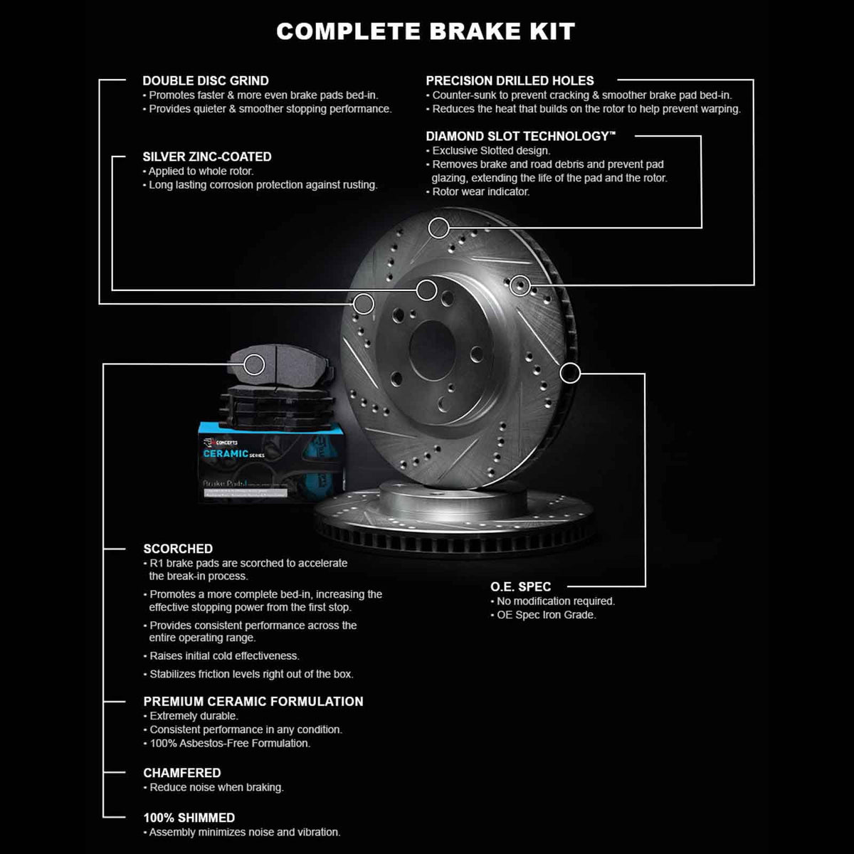 Silver Brake Rotor with Ceramic U95746