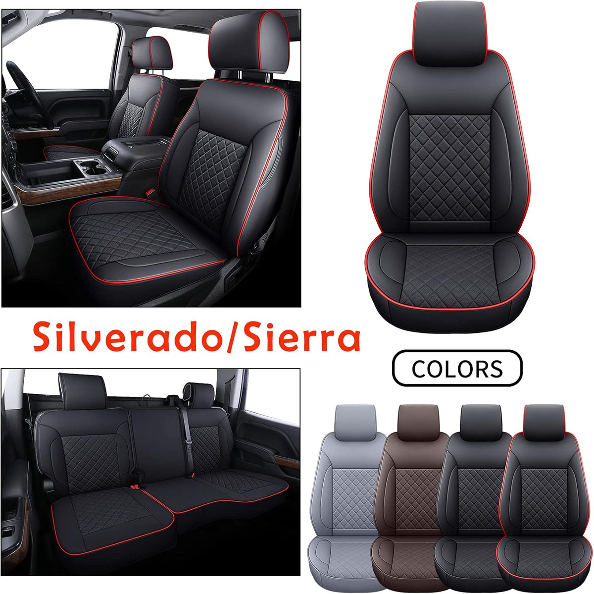 Full Set Water Proof Faux Leather Seat Covers E438452