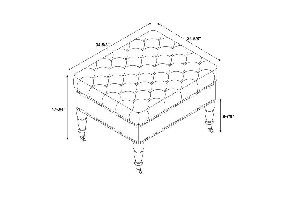 Velvet Square Tufted Ottoman T778