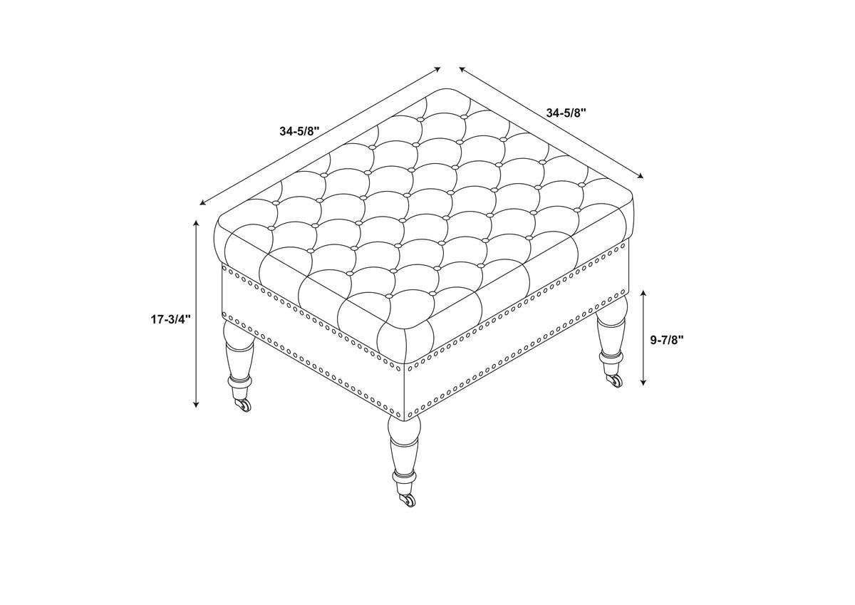 Velvet Square Tufted Ottoman T778