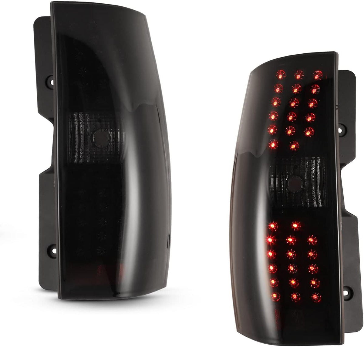 LED Tail Light Assembly for Chevrolet Tahoe Suburban 1500 2500, Black Housing Smoked Lens X73450