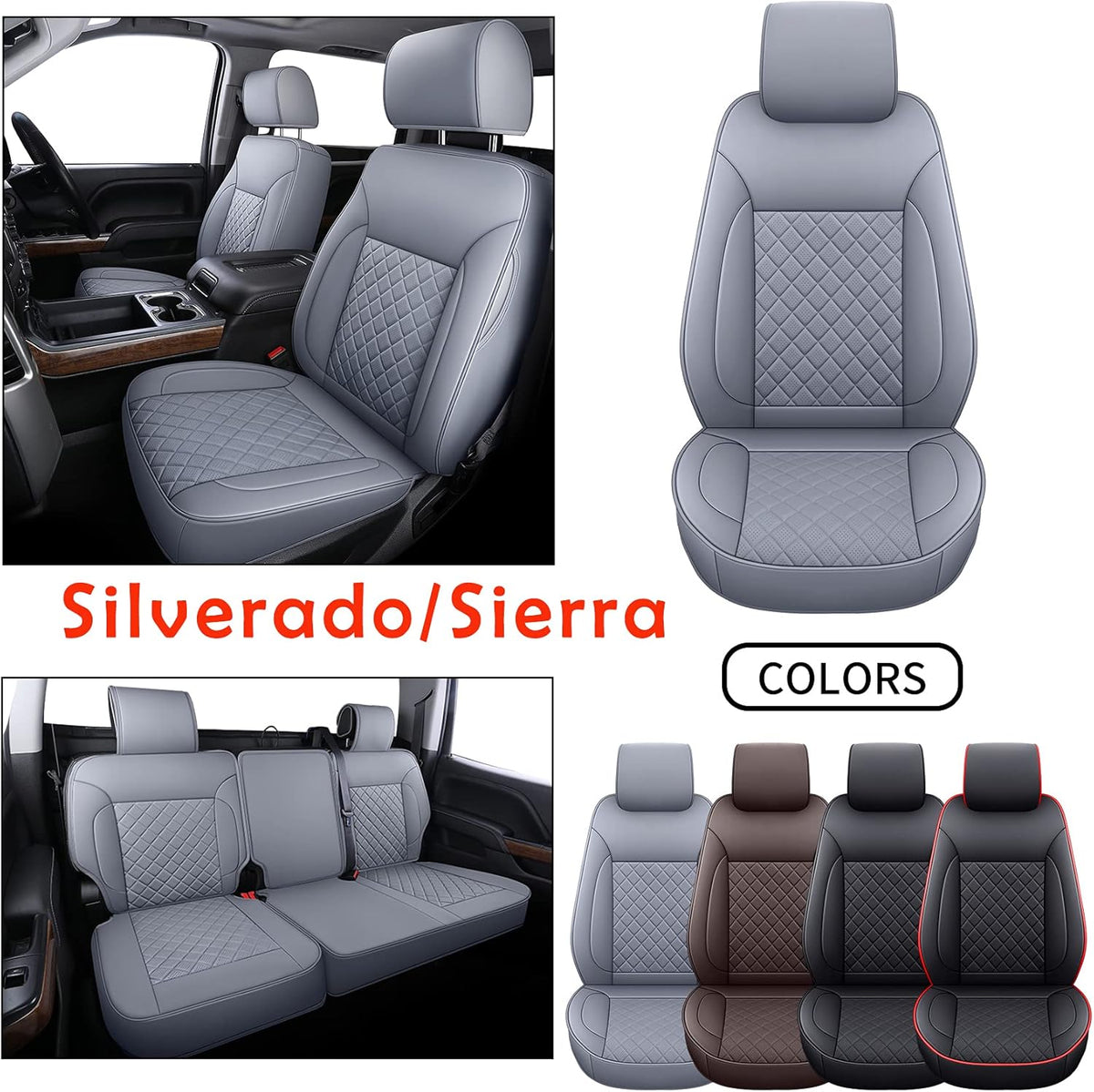Full Set Water Proof Faux Leather Seat Covers E438452