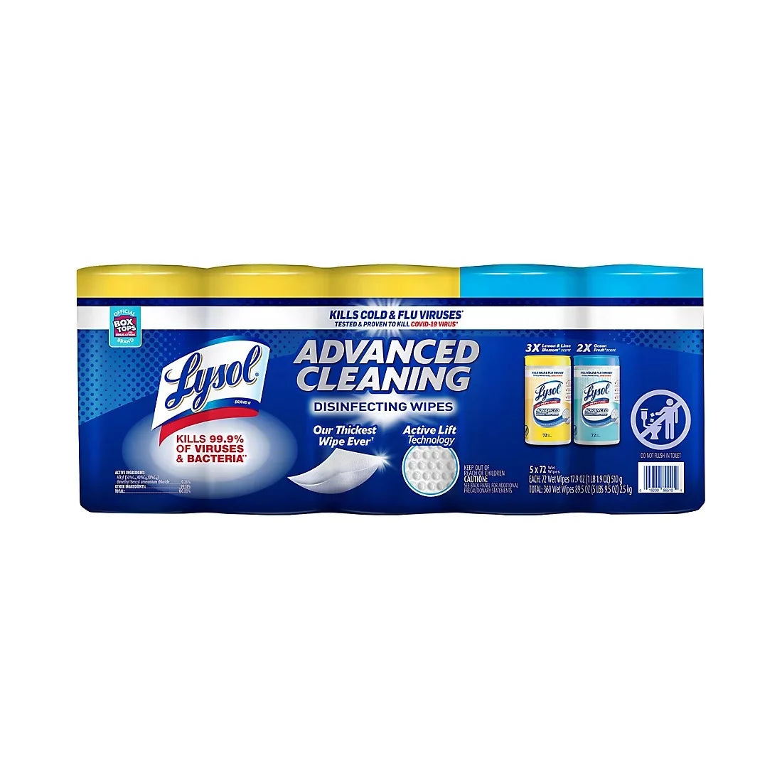 Advanced Cleaning Disinfecting Wipes Variety Pack, Pack Of 360 Wipes I953802