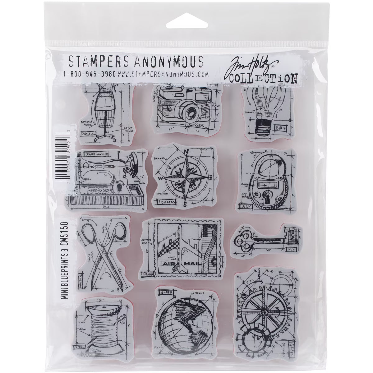 Mini Blueprints Cling Stamps W494310