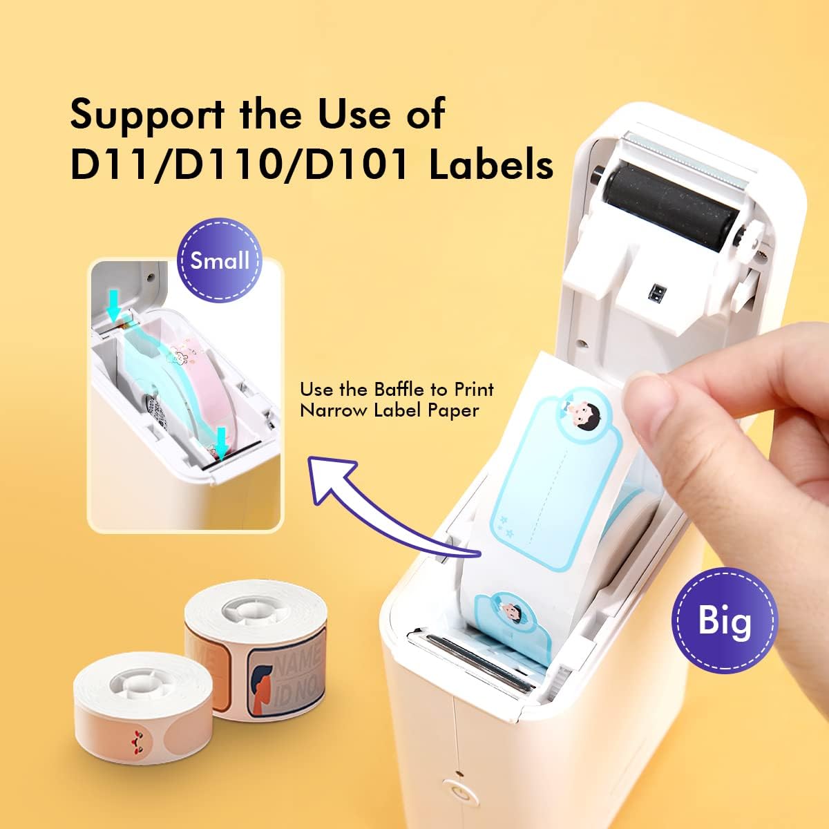 Label Maker with Tape, Wireless Bluetooth Portable Sticker Labels Printer 10-25mm Label Width Pack of 2 P51982
