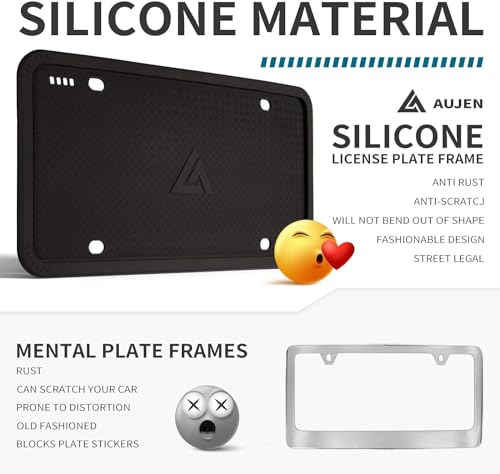Black 2 Pack Silicone License Plate Frame V856