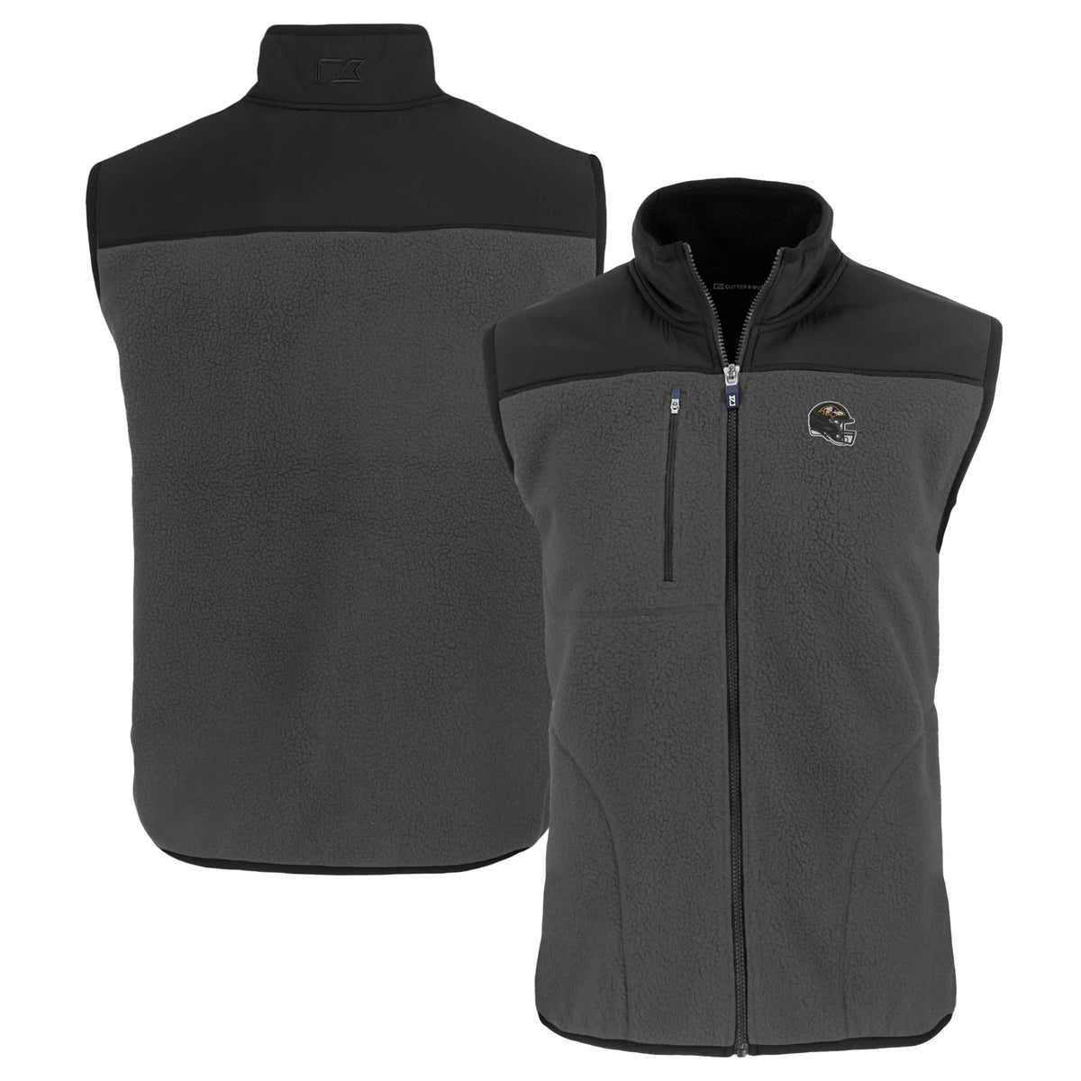 Men's Gray Fleece Full-Zip Vest K739438