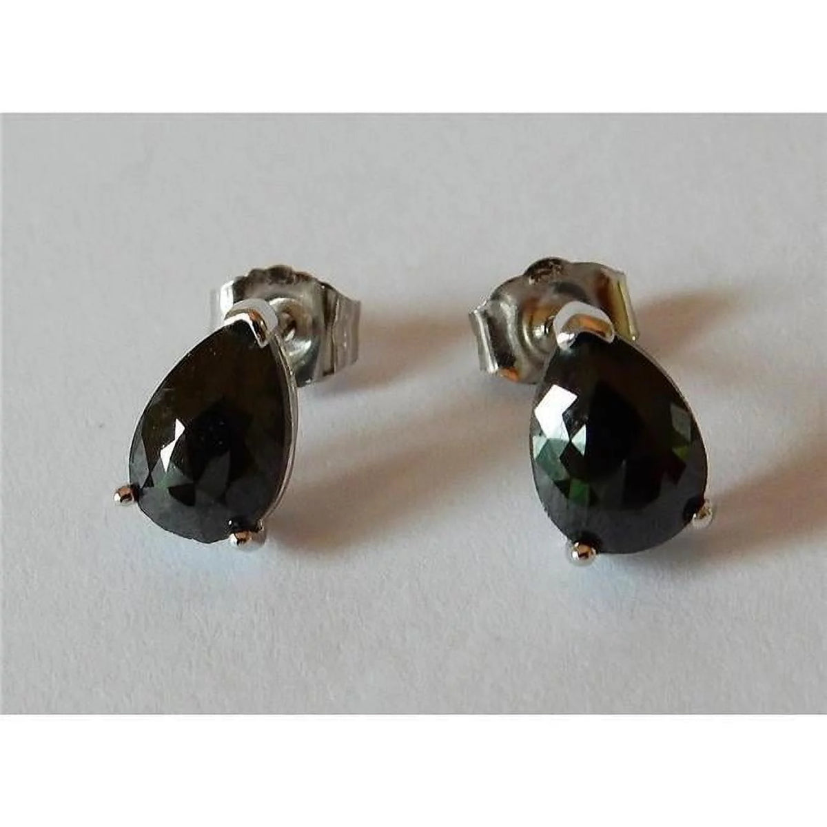 2 CT Pear Black Diamond Stud Earrings G929