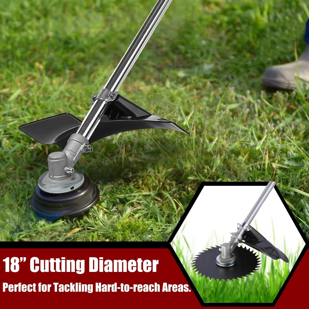 58cc Gas Powered 4-in-1 String Trimmer with 4 Detachable Head N81058