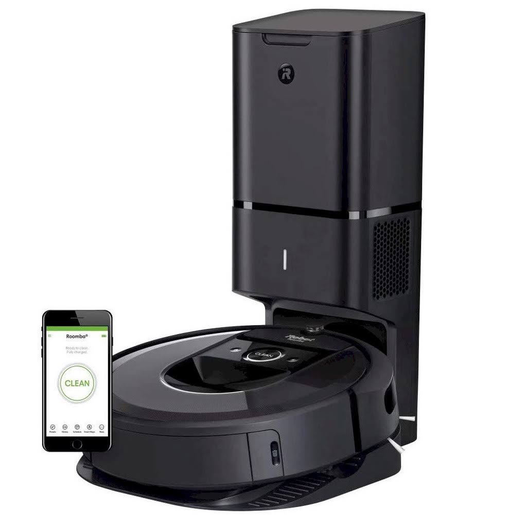 Wi-Fi Connected Black Robot Vacuum I91348