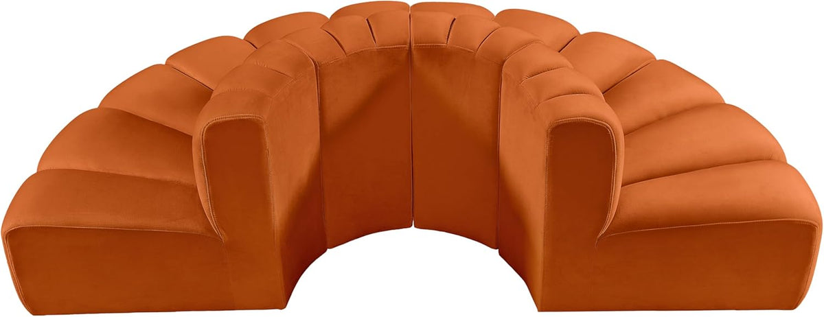 Cognac Velvet Sofa W29971