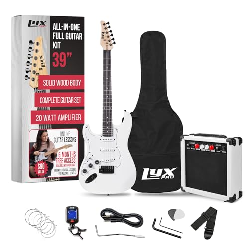 Black 39" Electric Guitar with 20w Amp and Case Bag G1125
