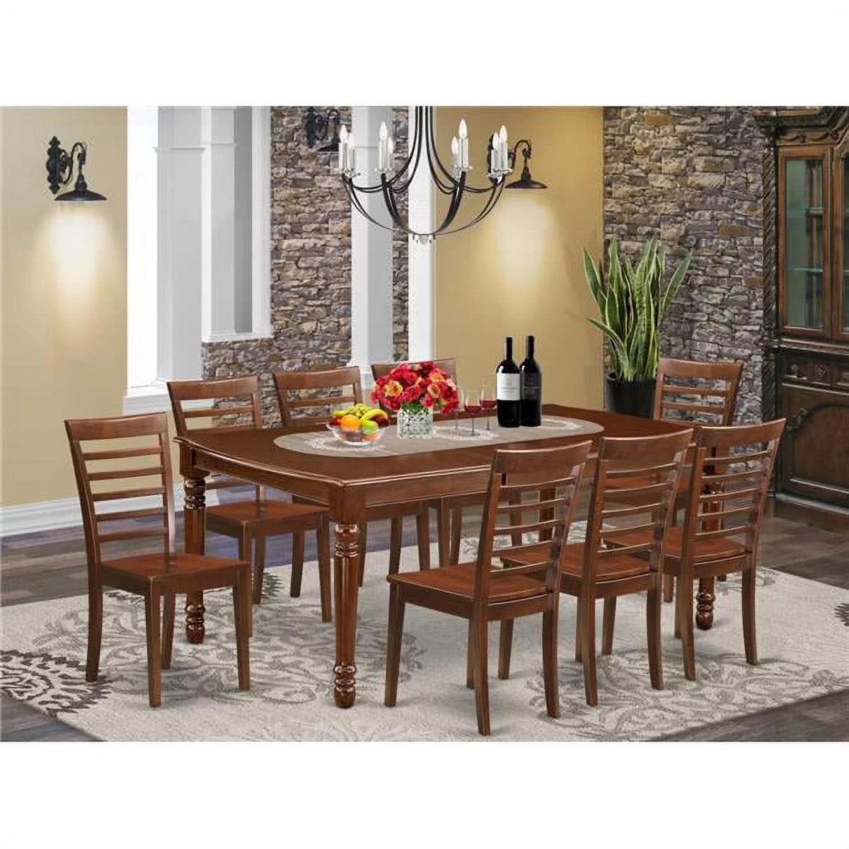 9 Piece Mahogany Wood Kitchen Set H163