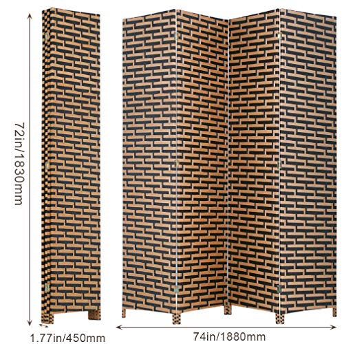 4 Panel Folding Wooden Room Divider Z144