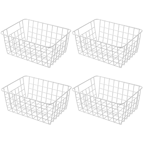 White Wire Storage Baskets Set of 4 K59280