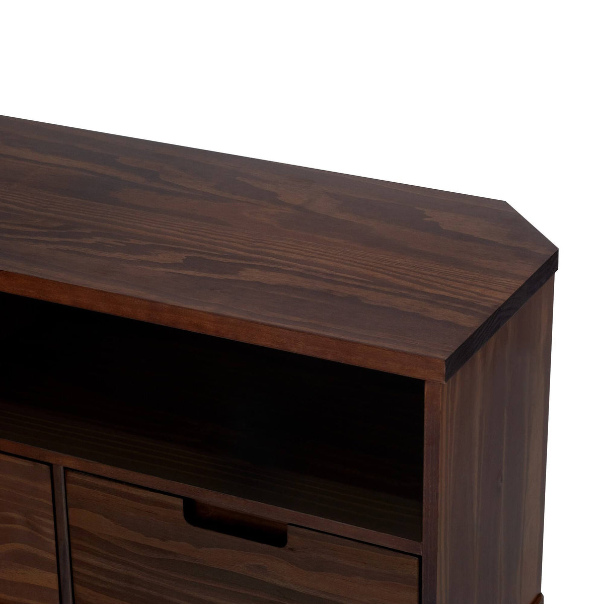 Walnut Mid-Century Corner TV Console H9524