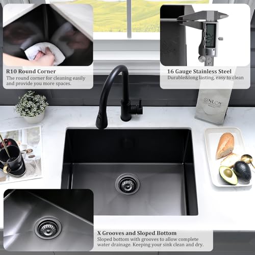 Stainless Steel Undermount Laundry Sink 23x18x13 16 Gauge Single Bowl I693