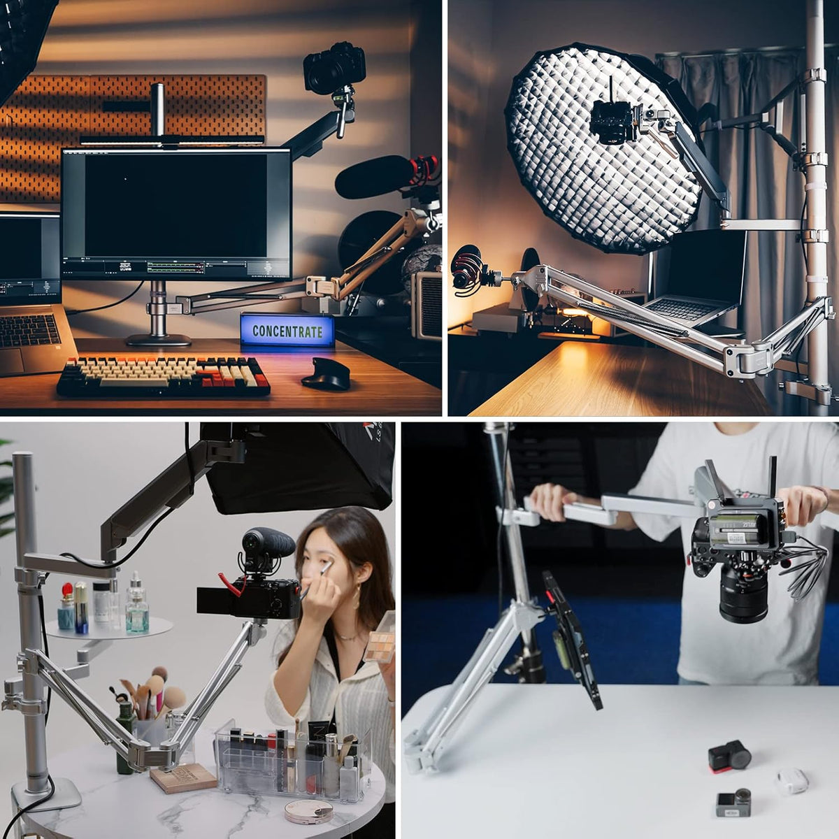 Desktop Live Stand Camera Mount Studio System with Microphone Boom Arm C158