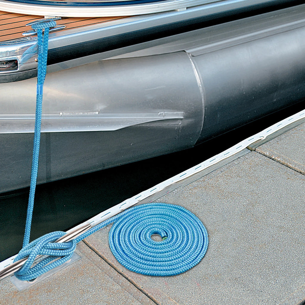 Marine-Grade Double-Braided Nylon Dock Line with 12” Eyelet F379