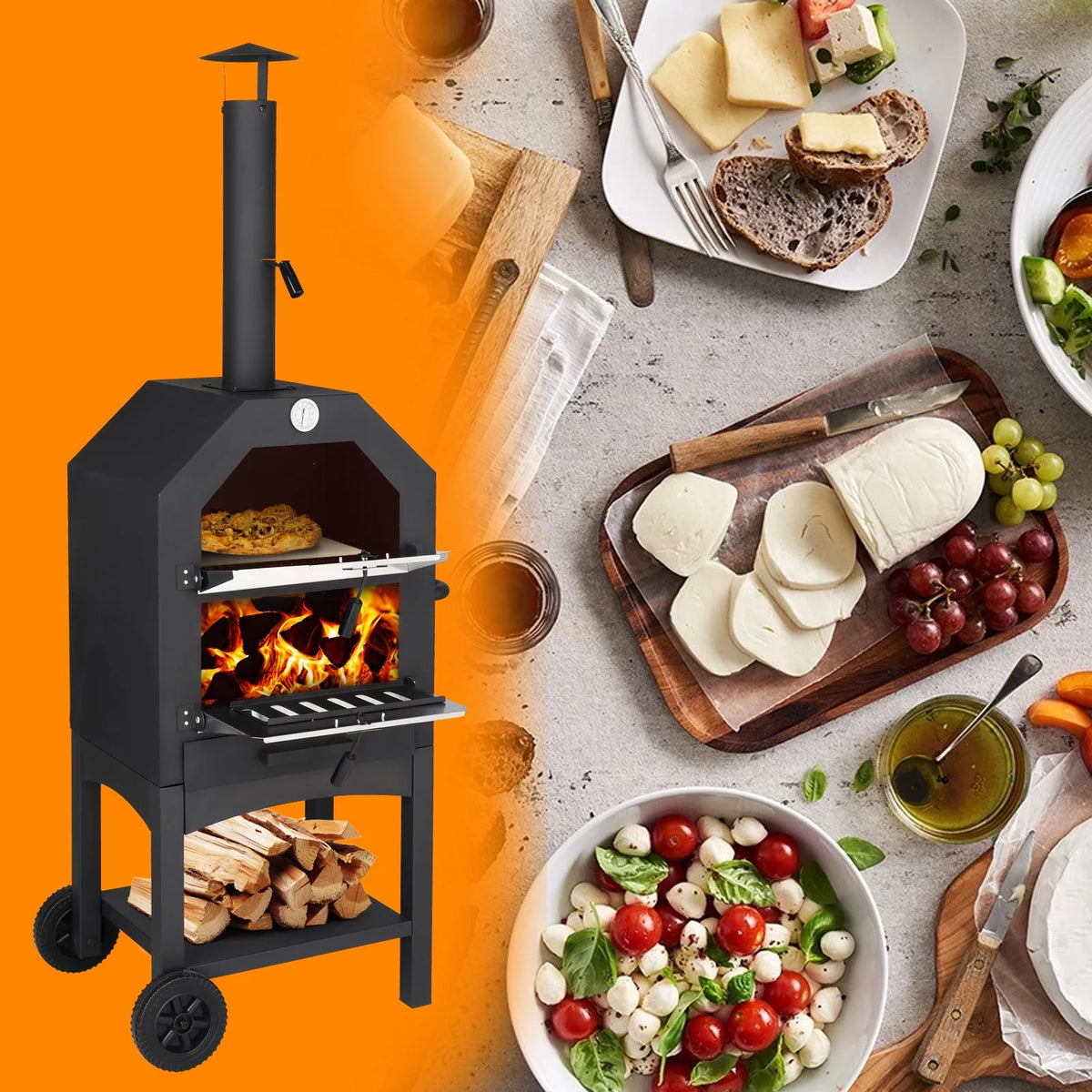 Outdoor Wood Fired Pizza Oven with Pizza Stone E922