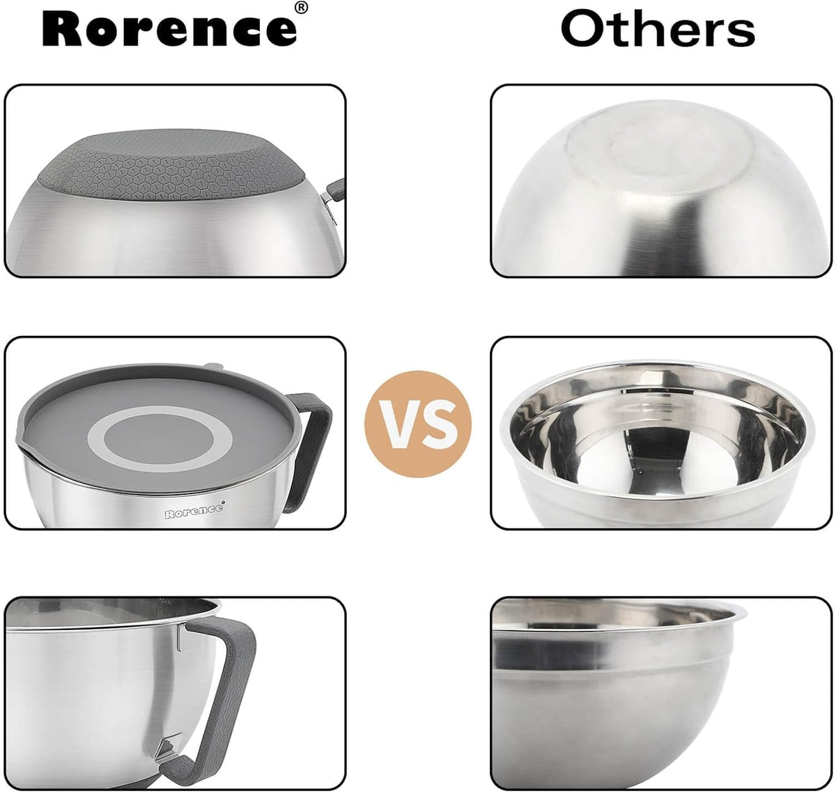 Stainless Steel Non-Slip Mixing Bowls Set of 3 I59454