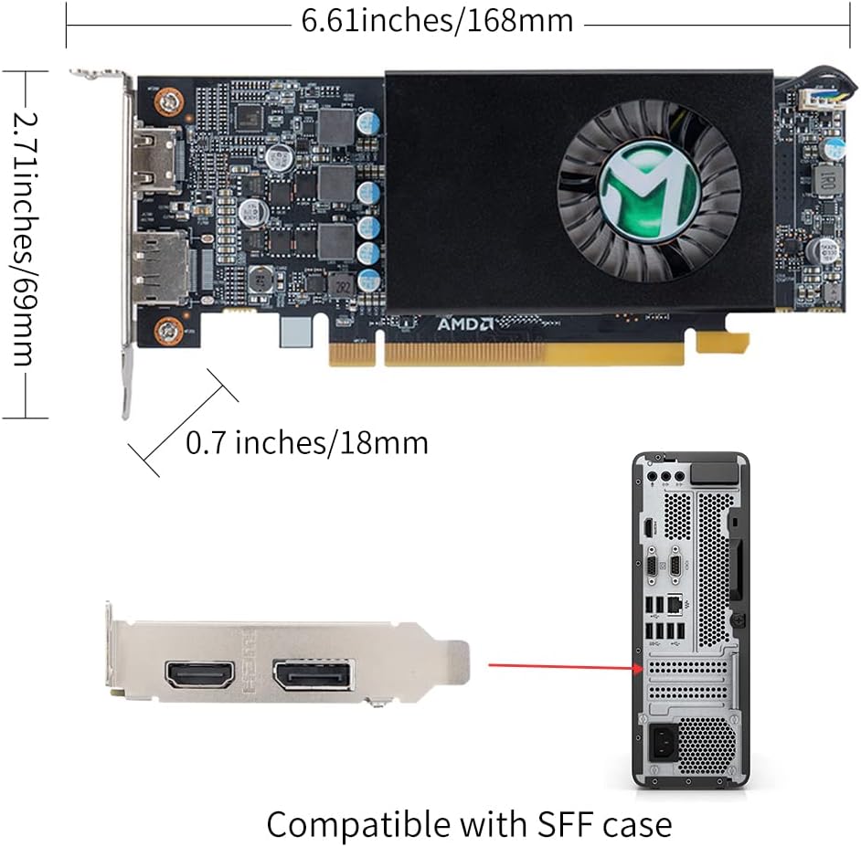 AMD Radeon RX 550 4GB Low Profile Video Graphics Card GDDR5 128-Bit PCI Express X16 3.0 HDMI DisplayPort S218885