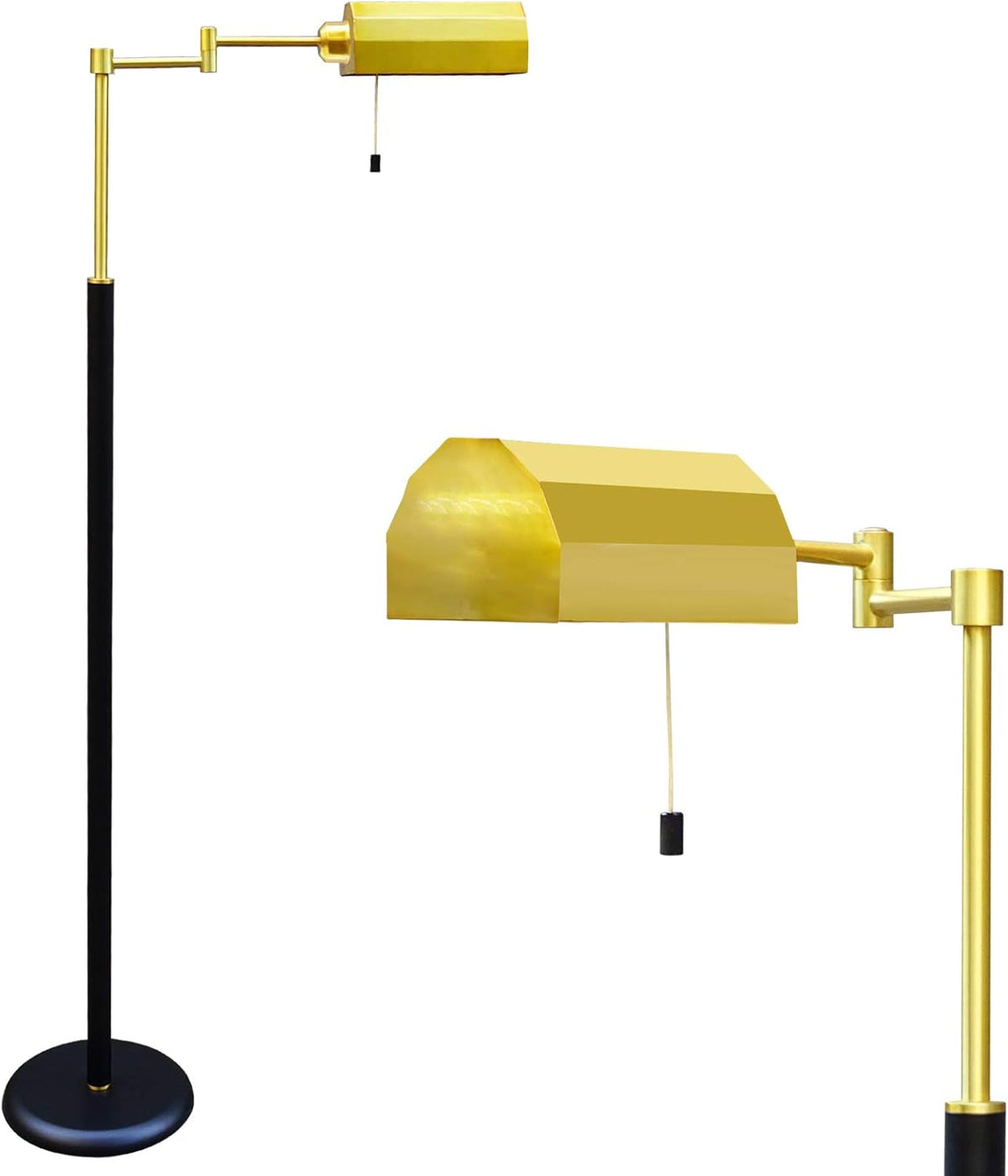 Adjustable LED Floor Lamp with Rotating Arm and Pull Switch C734816