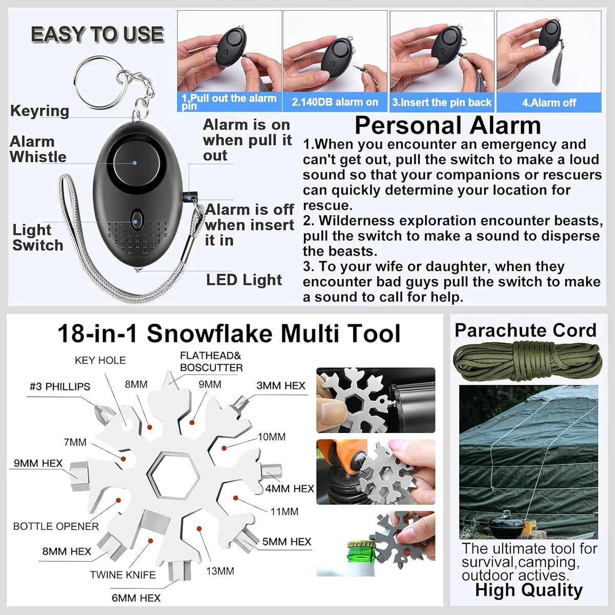 21 in 1 Survival Gear and Equipment Kit U548463
