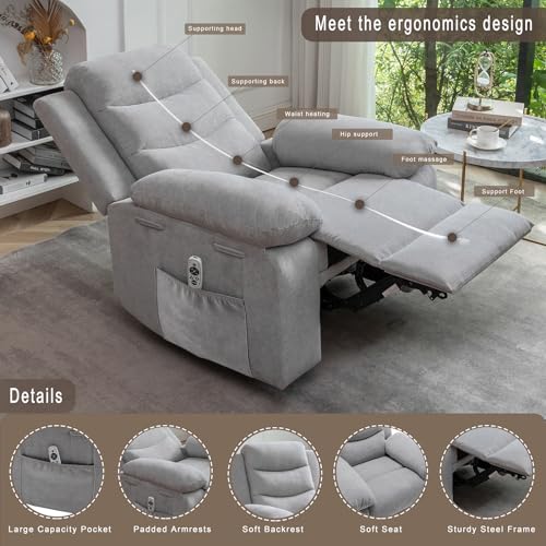 Fabric Velvet Single Sofa Chair with Footrest Dark Gray D843044