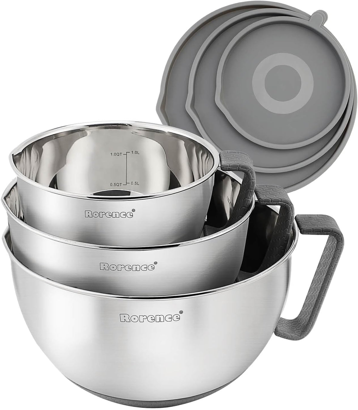 Stainless Steel Non-Slip Mixing Bowls Set of 3 I59454
