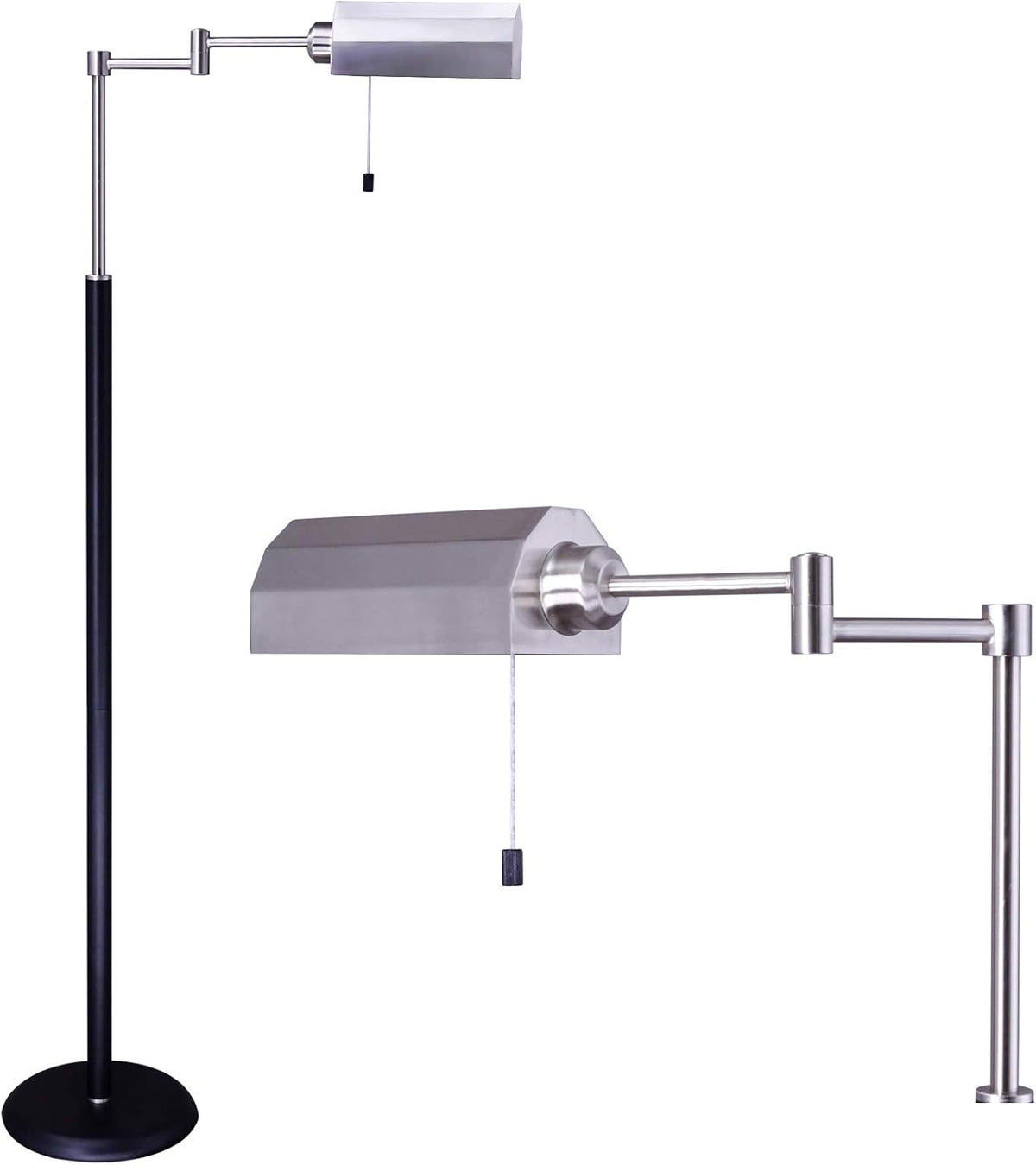 Adjustable LED Floor Lamp with Rotating Arm and Pull Switch C734816