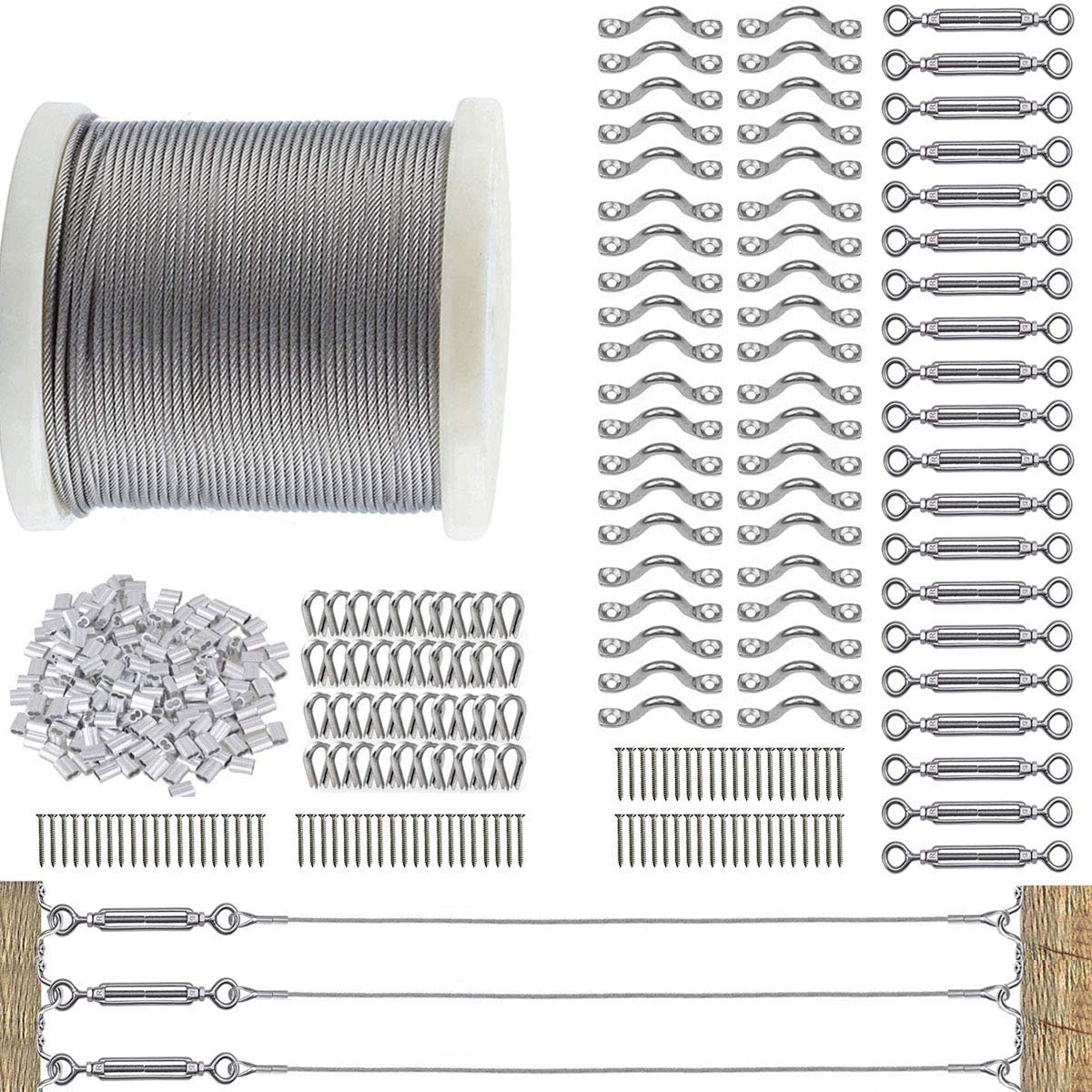 1/8 Cable Railing Kit with 400ft Stainless Steel Cable M22100