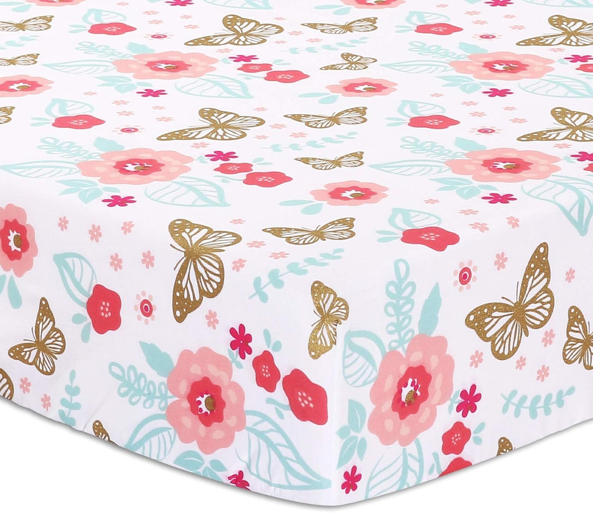 3 piece Floral Crib Bedding Set M374