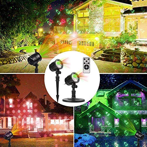 Red and Green Star Show Christmas Laser Lights O243289