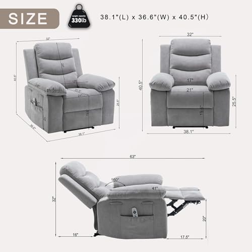 Fabric Velvet Single Sofa Chair with Footrest Dark Gray D843044